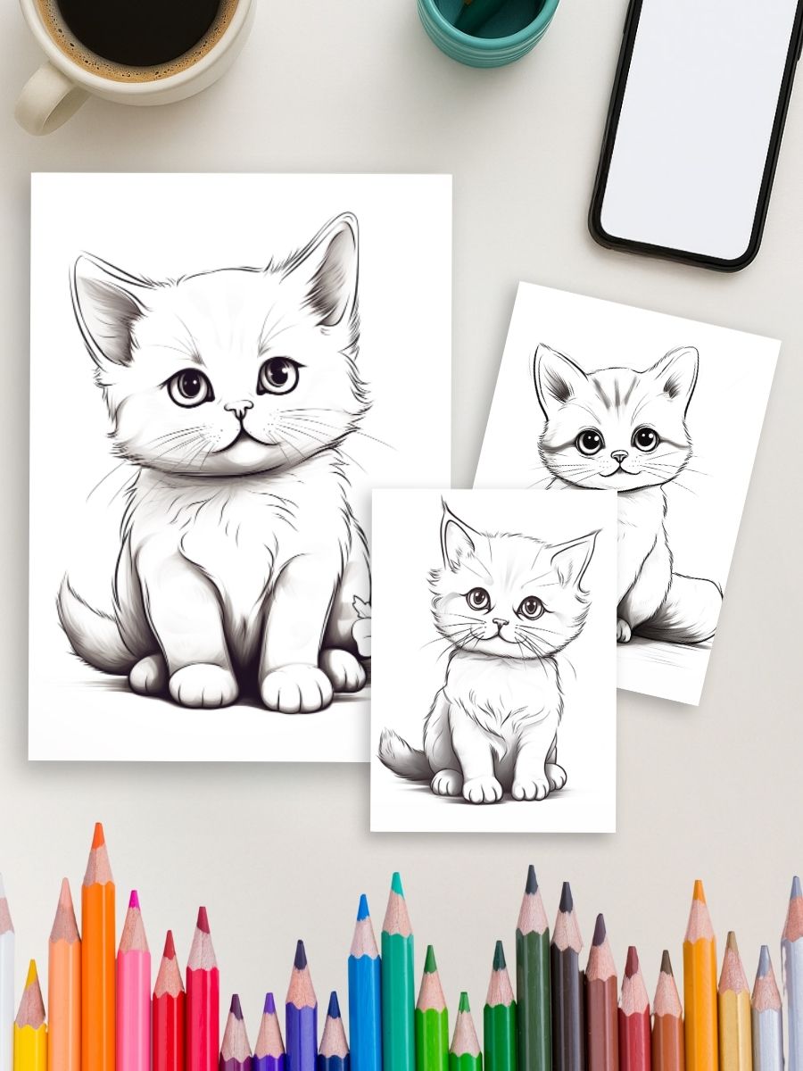 Whisker World – 105 Cat Coloring Pages - Image 4