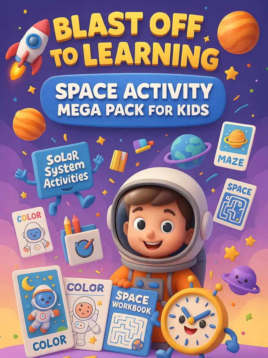 Blast Off to Learning – Space Activity Mega Pack for Kids (245 Pages)