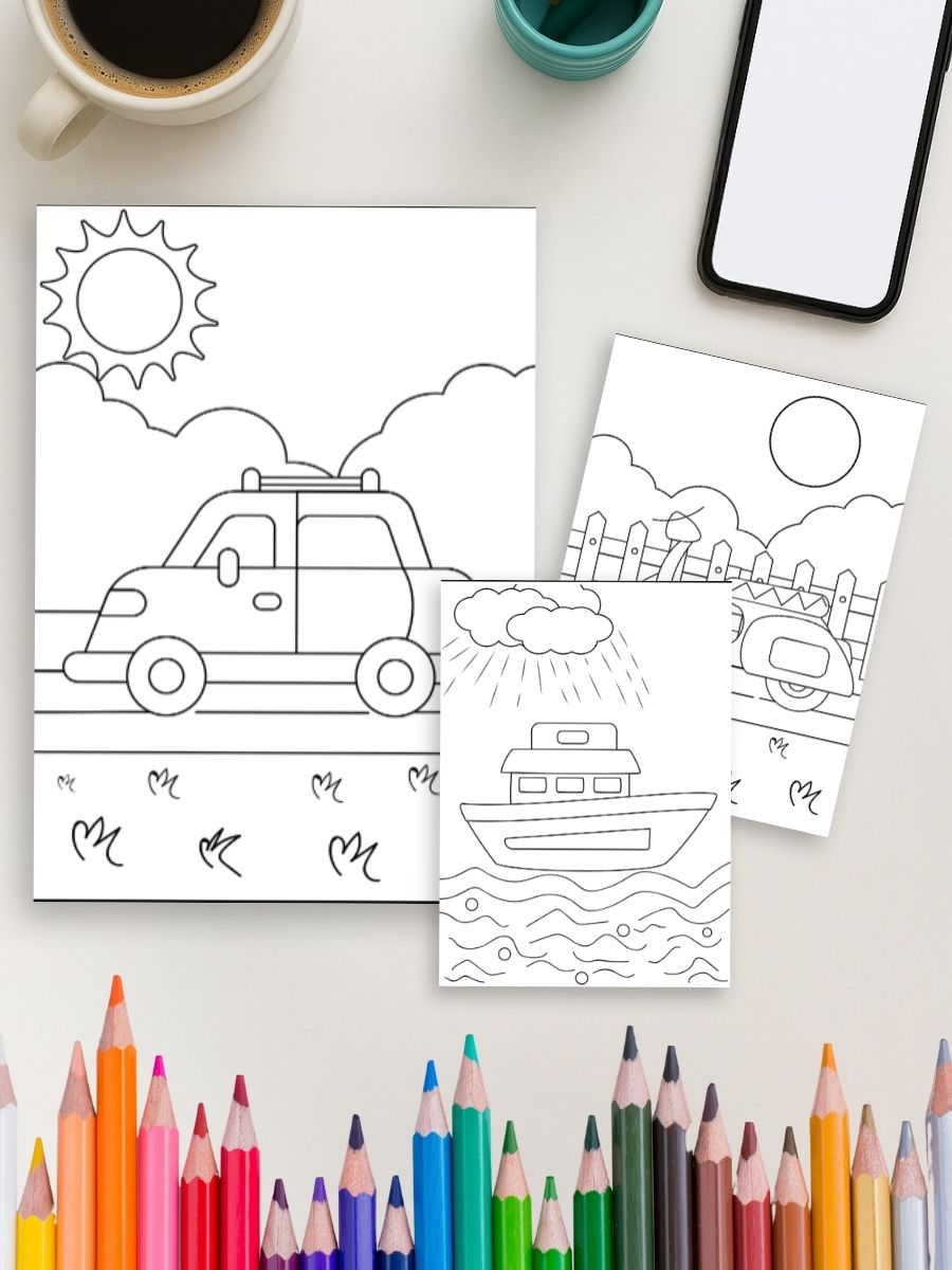Vroom & Zoom – 35 Vehicle Coloring Pages - Image 3