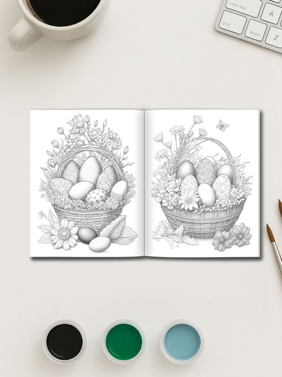 Easter Bloom Baskets – 25 Festive Coloring Pages - Image 2